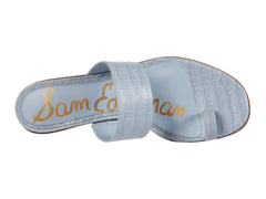 Sam Edelman Ilana Toe-Loop Slip-On Slide Block-Heel Sandals Blue Mule Sandals