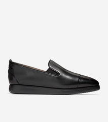 Cole Haan Grand Ambition Slip On Loafers Black/Black Pointed Toe Flat Shoes