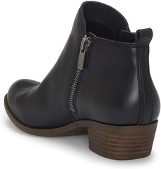 Lucky Brand Basel Almond-Toe Block Heel Side Zipper Ankle Booties Black