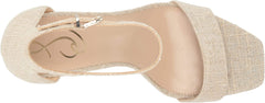 Sam Edelman Daniella Natural Glitter Open Toe Ankle Strap Block Heeled Sandals