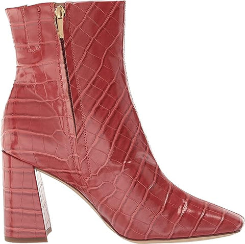 Sam Edelman Codie Rose Stucco Side Zipper Squared Toe Block Heel Fashion Boots