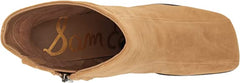 Sam Edelman Mayla Sandstone Block Heel Squared Toe Fashion Leather Ankle Boots