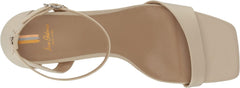 Sam Edelman Wilson Modern Ivory Ankle Strap Squared Open Toe Block Heeled Sandal