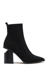 Steven By Steve Madden Nikia Black CUT HEEL Point-Toe Ankle High Bootie