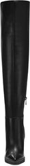 Jessica Simpson Cassida Black Leather Pointed Over Knee Thigh High Wedge Boots
