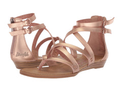 Blowfish Malibu Bungalow-K Pearl Rose Gold Dyecut Pu Crisscrossed Strap Sandals