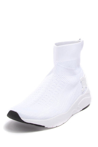 Sam Edelman Tara White Knit Stretch Slip On Sock Fitted Rounded Toe Sneakers
