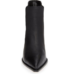 Lust For Life Tenesse Black Leather Pull On Chelsea Stacked Heel Ankle Boots (Black, 6.5)