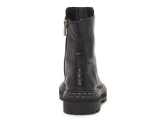 Vince Camuto Popinta Black Soft Goat Side Zipper Rounded Toe Chain Detailed Boot