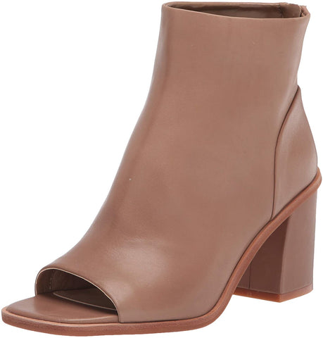 Vince Camuto Bebinder Tortilla Leather Open Toe Chunky Stacked Heel Ankle Boots