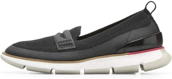 Cole Haan 4.Zerogrand Stitchlite Black Knit/Black Taupe Slip On Low Top Loafers