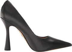 Sam Edelman Antonia Black Leather Pointed Toe Slip On Spool Heel Fashion Pumps
