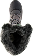 Kamik Momentum2 Charcoal Pull On Rounded Toe Waterproof Fur Trim Ankle Snow Boots