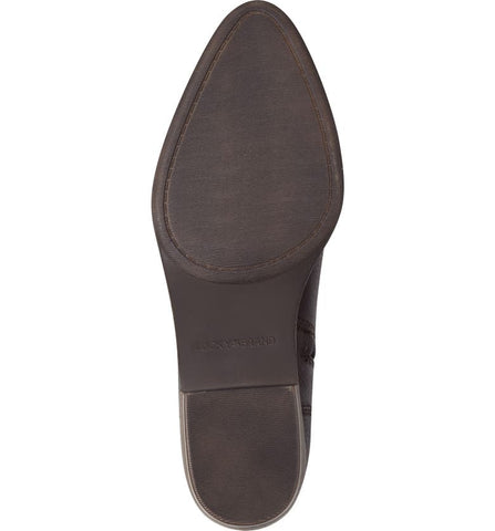 Lucky Brand Brown Pointed Toe Chocolate Chelsea Pull On Leather Casual Booties