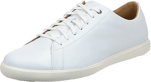 Cole Haan Grand Crosscourt II White Leather Fashion Lace-up Sneakers-Wide