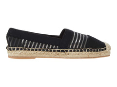 Steven By Steve Madden Haleen Espadrille Slip-On Loafer Shoe Black Mesh