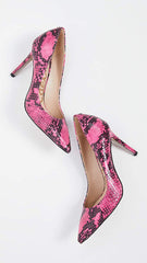 Sam Edelman Hazel Hot Pink Snake Stiletto Dress Shoes Pointed Toe Pumps