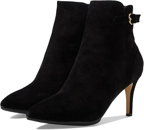 Cole Haan Grand Ambition Vesper Black Suede Stiletto Heel Pointed Toe Booties