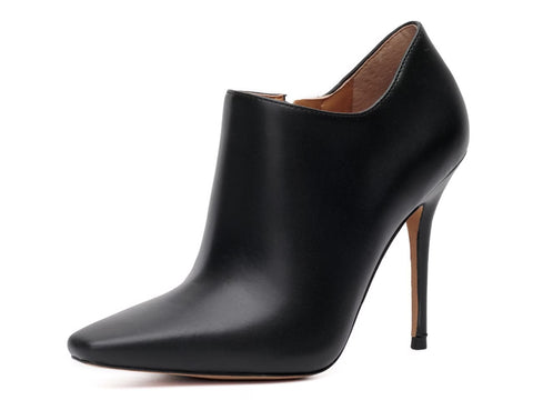 Jessica Simpson Carolie Black Leather Square Toe Stiletto Ankle Shootie Boots