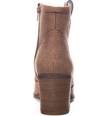 Dirty Laundry Unite Brown Chunky Block Heel Zipper Metallic Western Ankle Boots