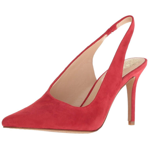 Vince Camuto Ampereta Tango Red Suede Fashion Pointed Toe Sling Back Pumps