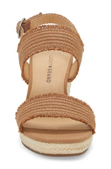 Lucky Brand Minjah Espadrille Jute-Wrapped Wedge Sandal Latte Nude Platforms