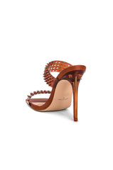 Steve Madden Lunna Tan Embellishment Detailed Square Open Toe Heeled Sandal