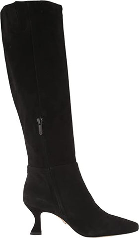Sam Edelman Leigh Black Pointed Toe Spooled Heel Knee High Fashion Tall Boots