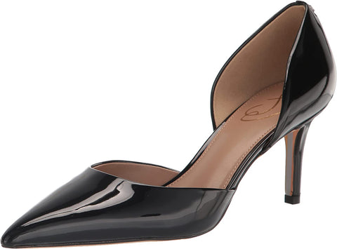 Sam Edelman Viv Black Patent Slip On Stiletto Heel Pointed Toe Fashion Pumps