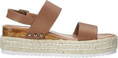 Steve Madden Catia Natural Leather Ankle Strap Open Toe Wedge Espadrille Sandals