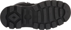 Ash Black Leather Lace Up Hiking Lug Sole Combat Fashion Ankle Boots