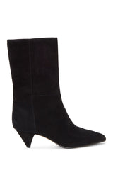 Vince Camuto Rastel Black Suede Kitten Heel Pointed-Toe Silhouette Boots