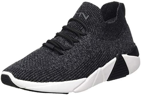 Skechers A-LINE Black Heathered Knit Slip On Stretchy Low Top Athletic Sneakers