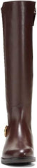 Cole Haan Clover Madeira Leather Rounded Toe Buckle Detailed Knee High Boots