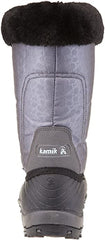 Kamik Momentum Charcoal II Pull On Rounded Toe Waterproof Fur Trim Snow Boots