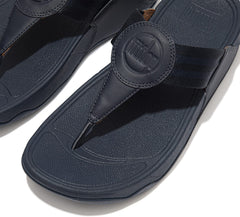 FitFlop Walkstar Midnight Navy Slip On Open Toe Stretchy Flat Slides Sandals