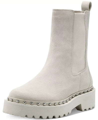 Vince Camuto Meendey Milky White Pull On Rounded Toe Chelsea Fashion Boot