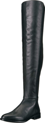 Vince Camuto Hailie Black Leather Pointed Over-the-Knee Leather Boots