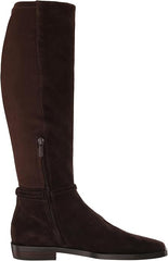 Sam Edelman Clive Chocolate Brown Squared Toe Stacked Heel Knee High Boots