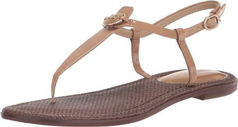 Sam Edelman Gigi Almond Signet Ankle Strap Open Toe Embellished Flats Sandals