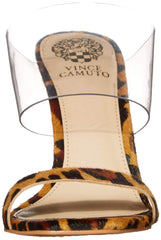 Vince Camuto Ashta Multi Leopard Clear High Heel Mule Sandal Open Toe Dress Pump