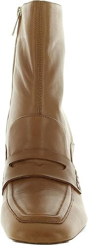 Sam Edelman Fenna Saddle Leather Almond Toe Block Heel Fashion Ankle Boots