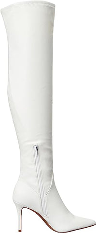 Jessica Simpson Over the Knee Boot Abrine White Side Pointed Toe Tall Boots