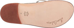 Sam Edelman Marinea Gold Leather Slip On Open Toe Strappy Flat Slides Sandals