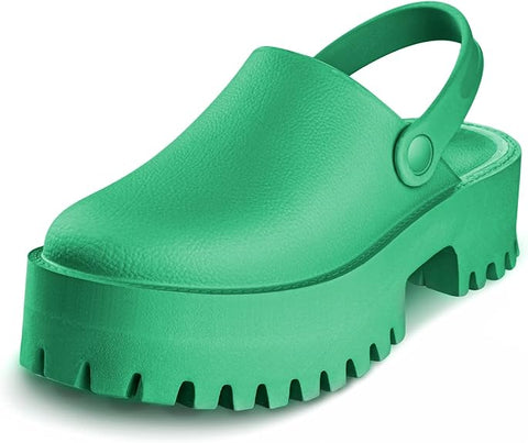 Cherse Platform Green Fashion Slip On Thick Non Slip Home Lazy Waterproof Sandals