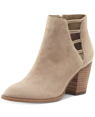 Jessica Simpson Yasma Wild Mushroom Taupe Toede Cut Out Block Heel Ankle Booties