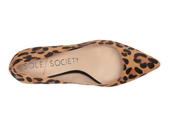 Sole Society Andorra Tan Black Leopard Block Heel Pointed Toe Dress Pumps