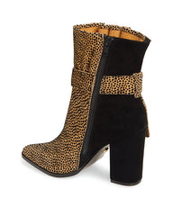 Cecelia New York Erika Block Heeled Boots Mini Cheetah Leopard Suede Booties