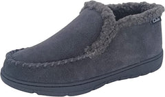 Clarks Grey Suede Leather Sherpa Lined Indoor Outdoor Ankle Bootie Slippers