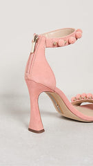Sam Edelman Luella Canyon Clay Squared Toe Ankle Strap Spool Heeled Sandals